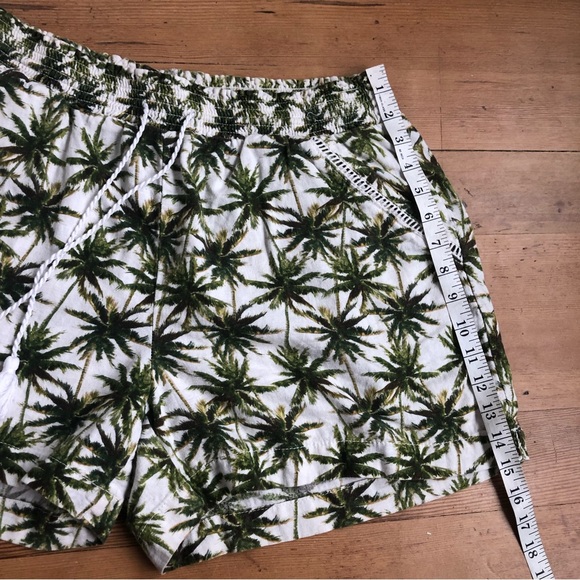 Linen blend Hawaiian tropical elastic waist shorts Sz XL - Picture 8 of 12